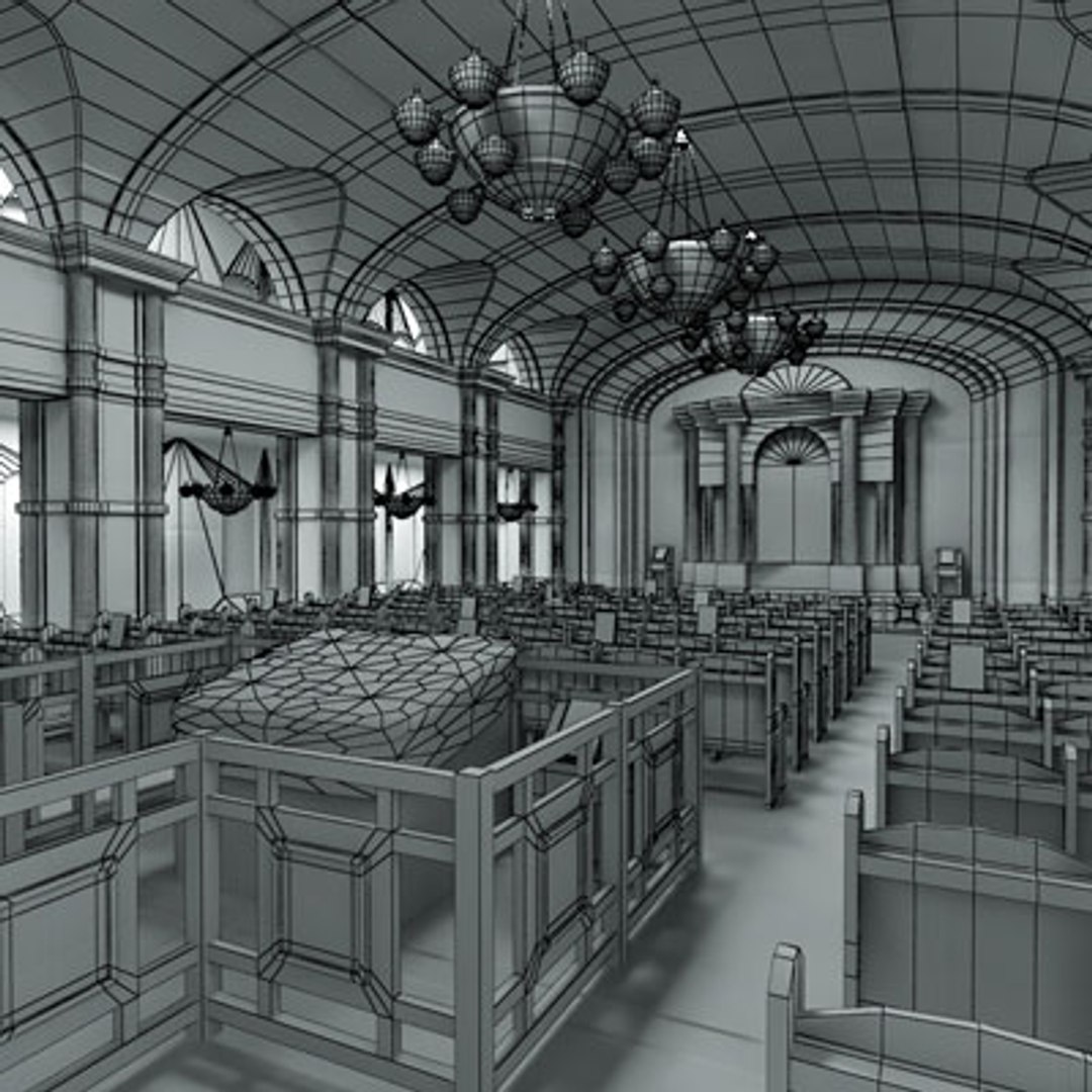 3ds Max Synagogue Interior