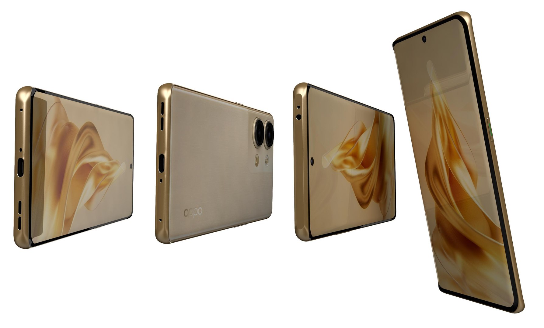 OPPO Reno 9 Gold 3D Model - TurboSquid 1999348