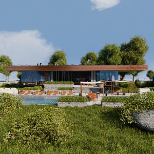 3D 2026 Modern Modular House 8 for Blender Eevee and Cycles model