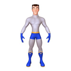 3D superhero cartoon 04 model