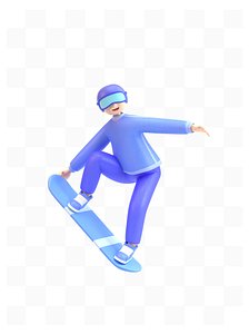 Ski sports characters 3D model