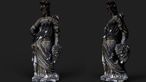 3D ancient nymph damaged monument PBR photogrammetry model