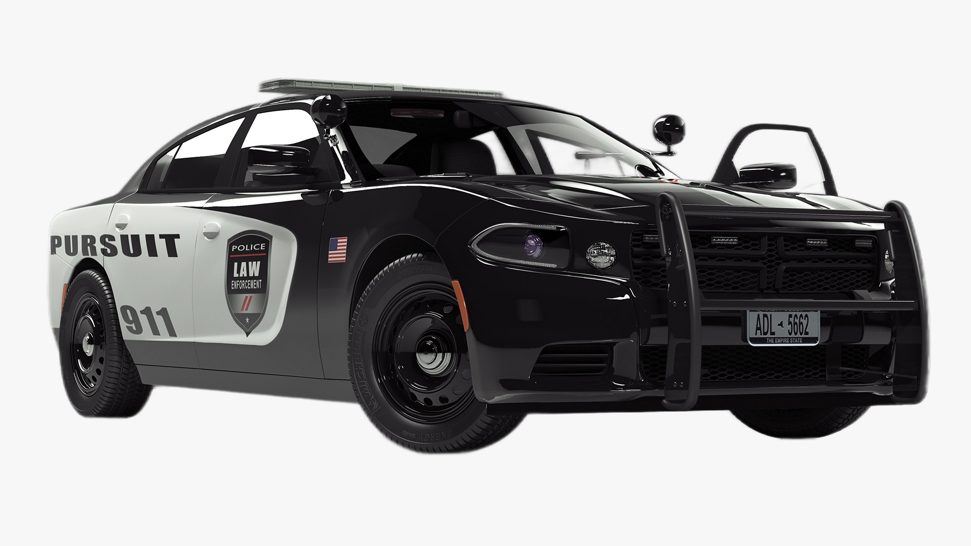 Police Car Rigged for Maya(1) 3D model preview