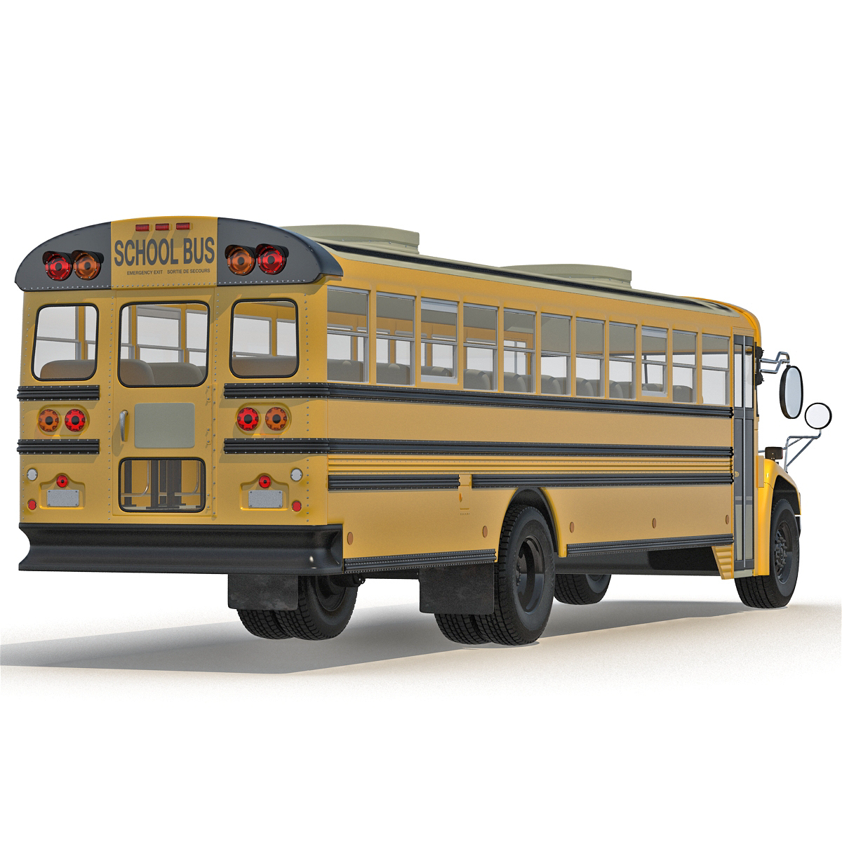 3d school buses modeled bus model