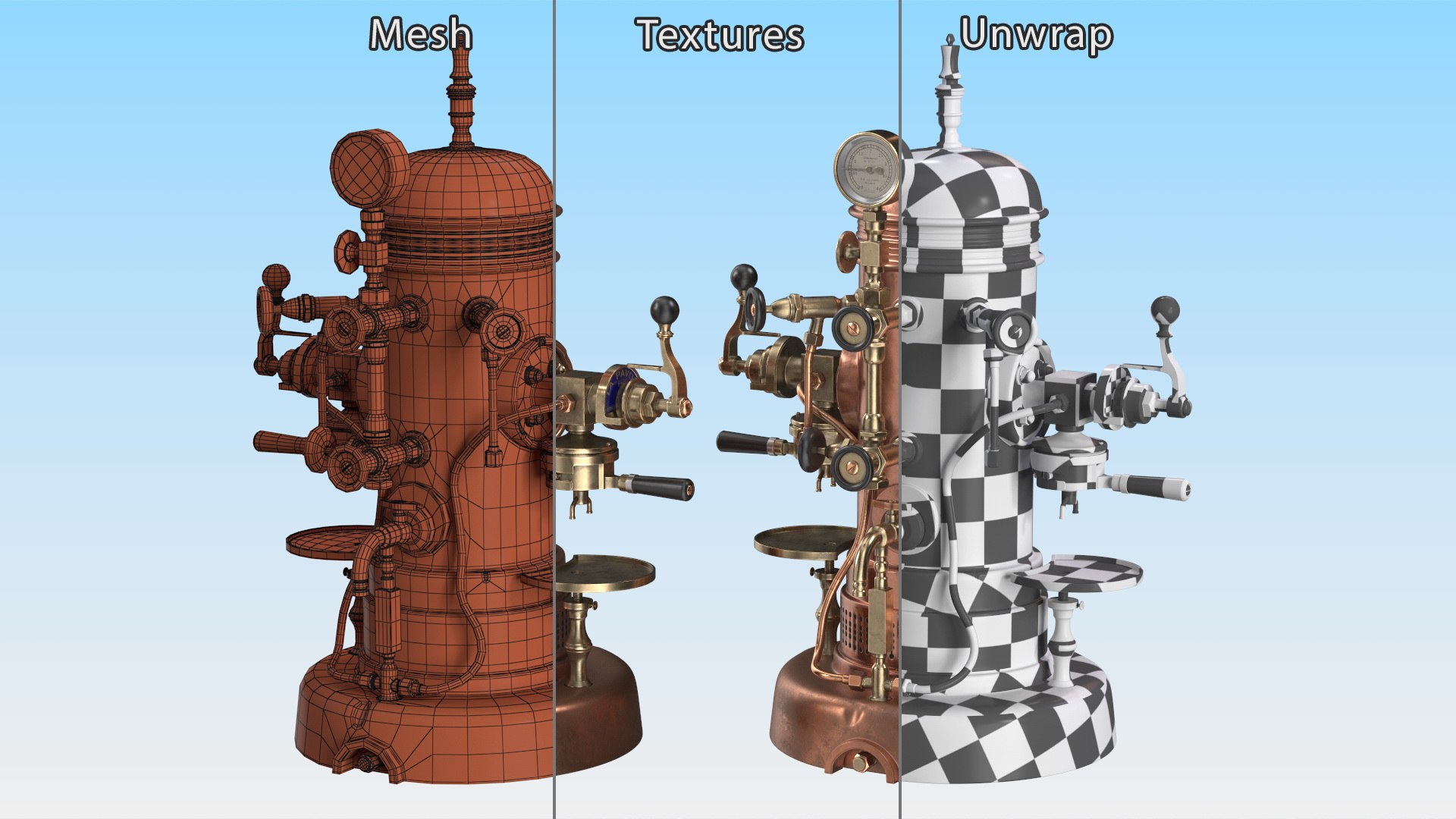 3D La Pavoni Vintage Copper Espresso Machine https://p.turbosquid.com/ts-thumb/Mz/s7OS8U/KI/lapavonivintagecopperespressomachine3dsmodel014/jpg/1726200519/1920x1080/fit_q87/67cbb1e82e8f30cc886d125cb6e1426b94199d38/lapavonivintagecopperespressomachine3dsmodel014.jpg