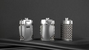 Flask with leather case 3D model