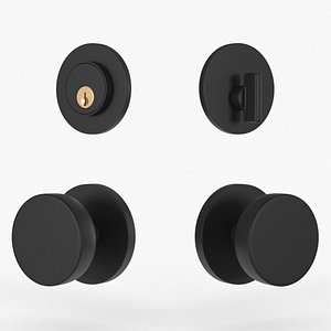 Tumalo Knob - Black Bronze Cylinder Round Deadbolt 3D model