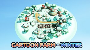 cartoon farm - winter 3D model