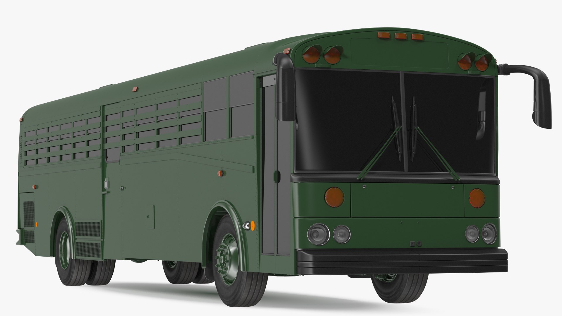 Prison Bus Exterior Only 3D model preview