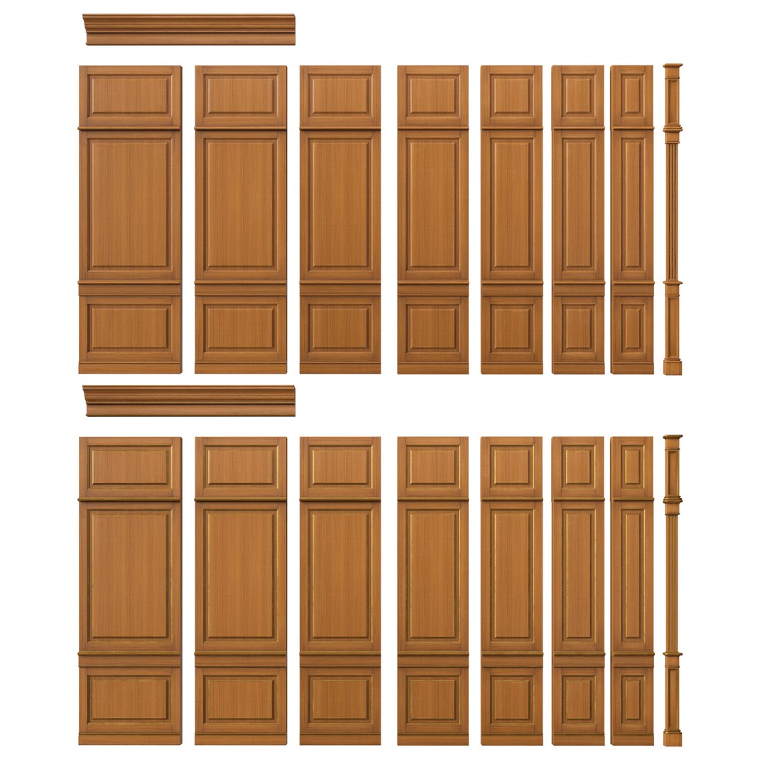3D wooden panels wood wall - TurboSquid 1346969