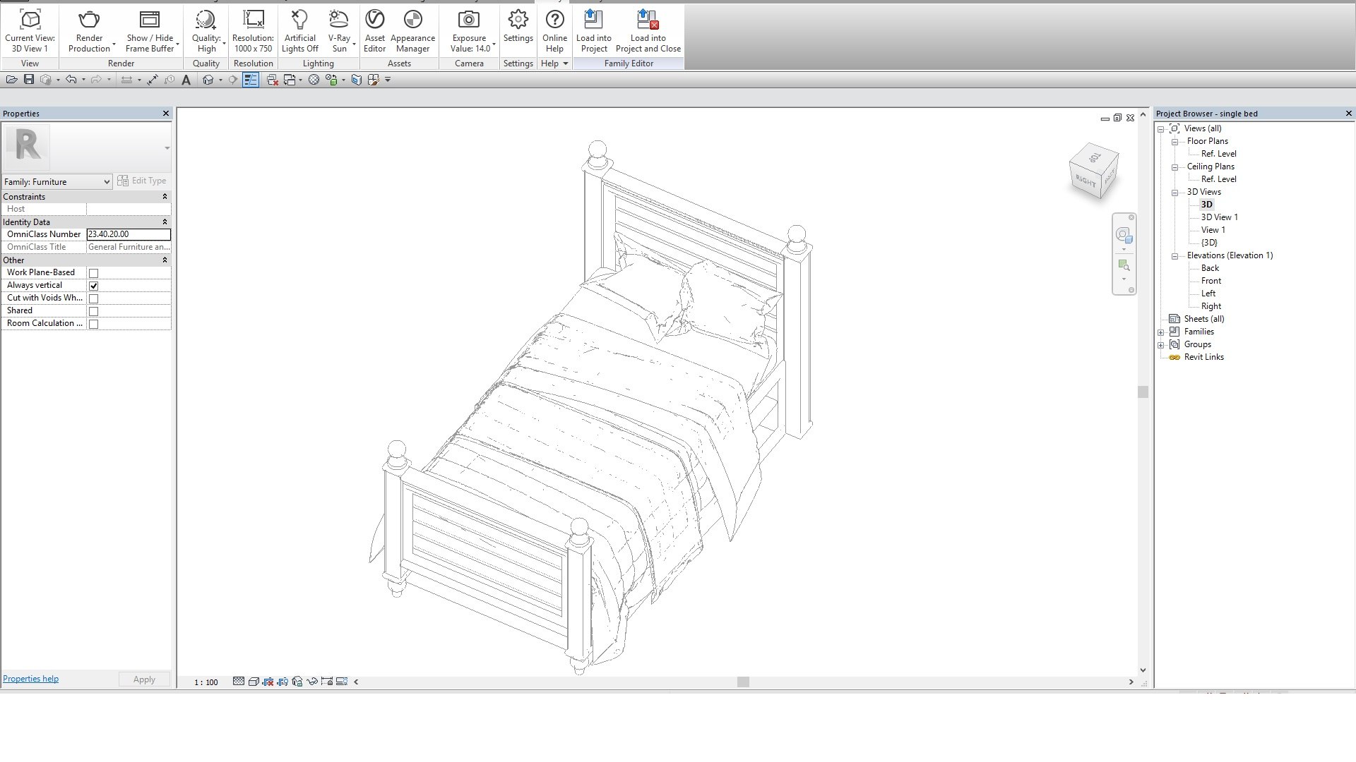 Single Bed Model - TurboSquid 1559673