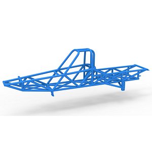 Frame of Vintage Mud dragster Scale 1 to 25 3D model