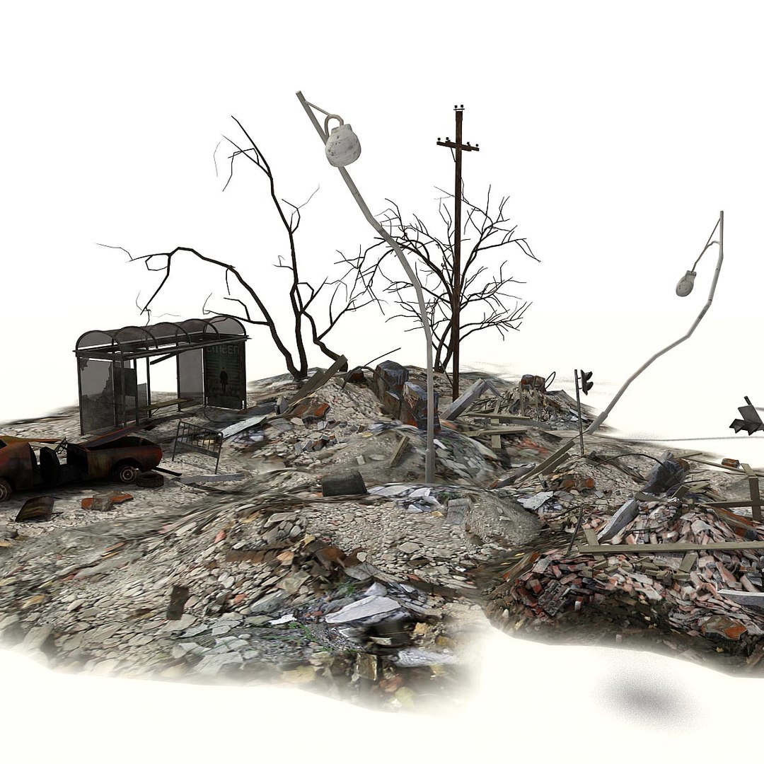 3d Model Heap Debris Rubble City Scene