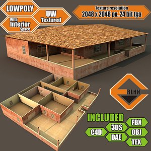 Lowpoly building with interior MBB18