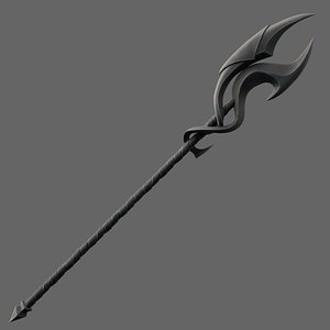 Fantasy Black Magic Staff - Low-Poly Game-Ready 3D Model 3D model