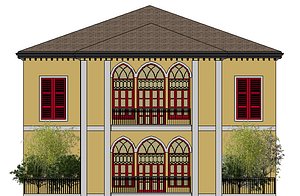 3D arches house lebanese model