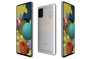 3D Samsung Galaxy A51 5G Prism Cube White Low Poly model