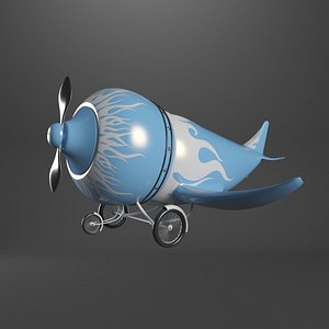 3d model cartoon plane toon