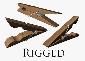 clothespin rigged 3D model