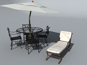 3d max patio furniture set