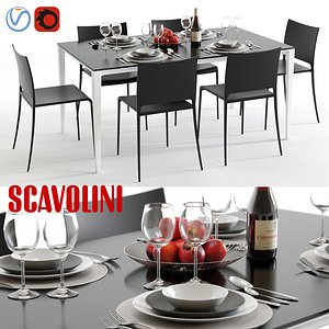 3d model of scavolini timeless mya dining set