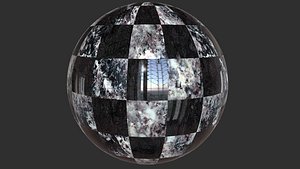 3D Classic Black and White Marble Checker 4k Pbr Texture