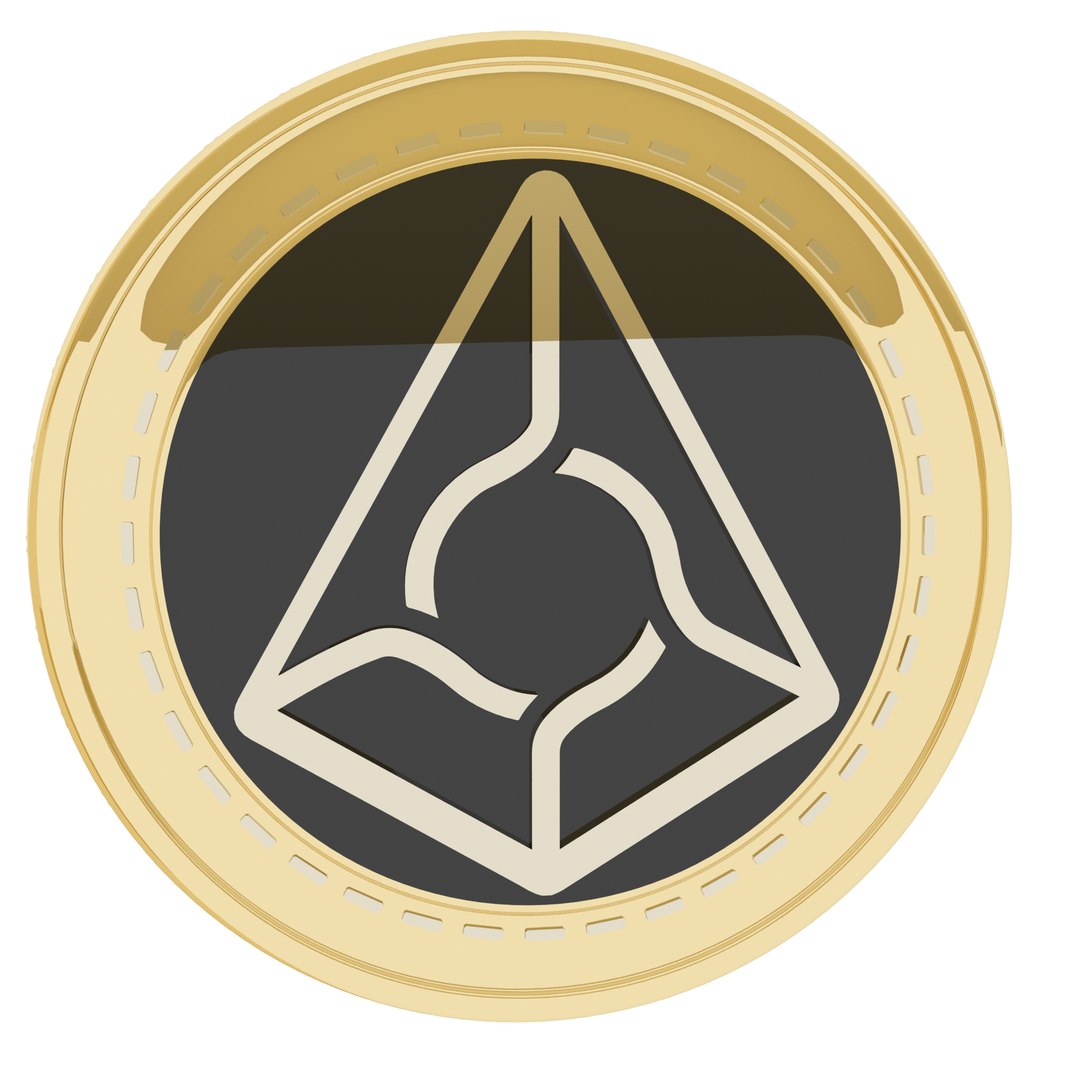 Augur Cryptocurrency Gold Coin model - TurboSquid 1782300