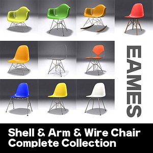 EAMES Shell  Wire Arm Chair Set