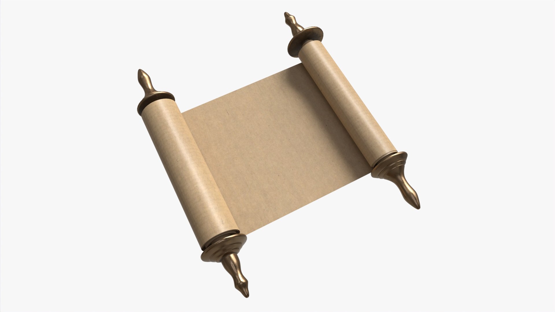 Ancient Scroll With Metal Rods Blank 01 3D Model - TurboSquid 2027286