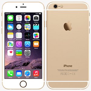3dsmax apple iphone 6 gold