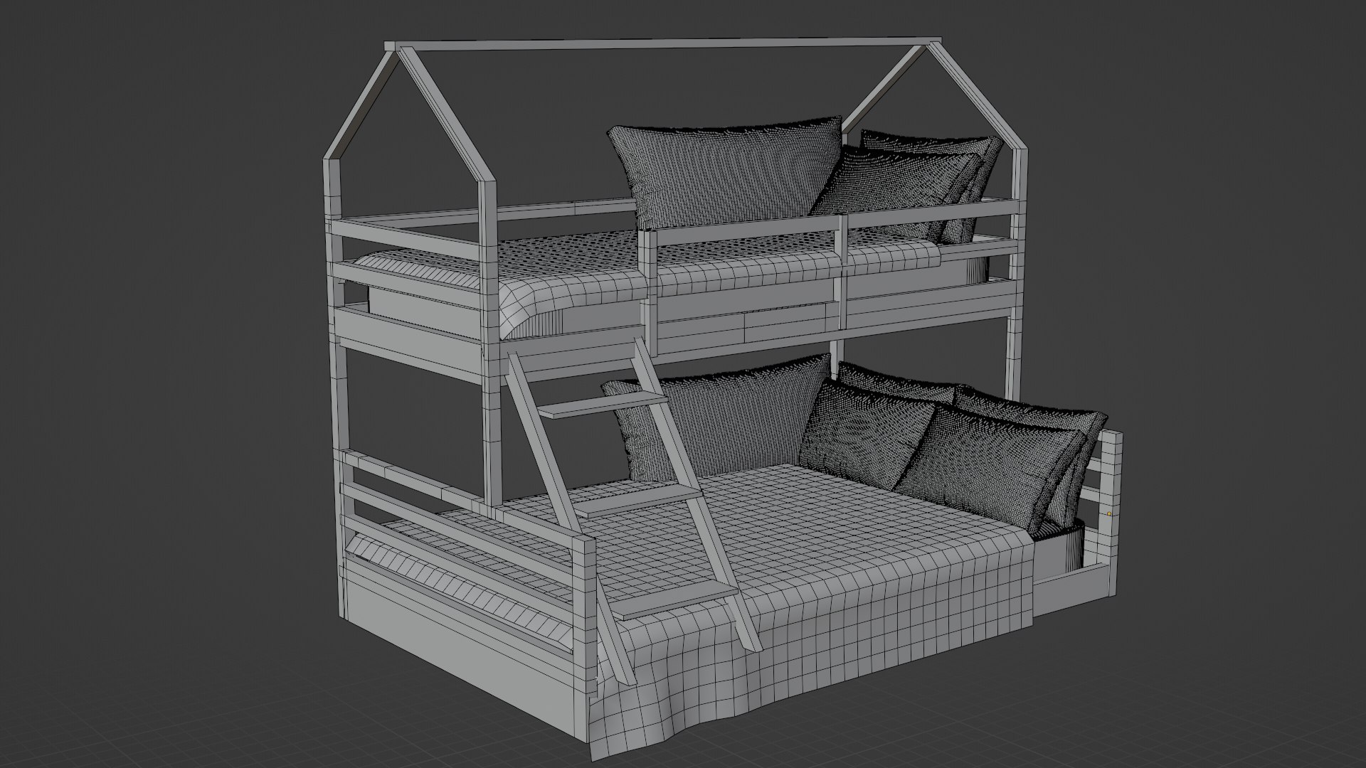 3D Bunk Bed Model - TurboSquid 1956965