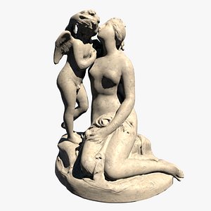 3d model statue venus kissing cupid
