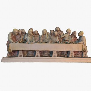 Last supper statue high-poly 3D model