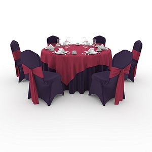 3D Banquet Table and Chair 52 model