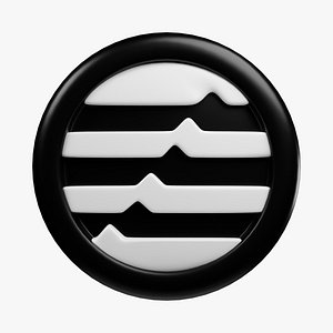 Aptos or APT Black Crypto Coin with cartoon style