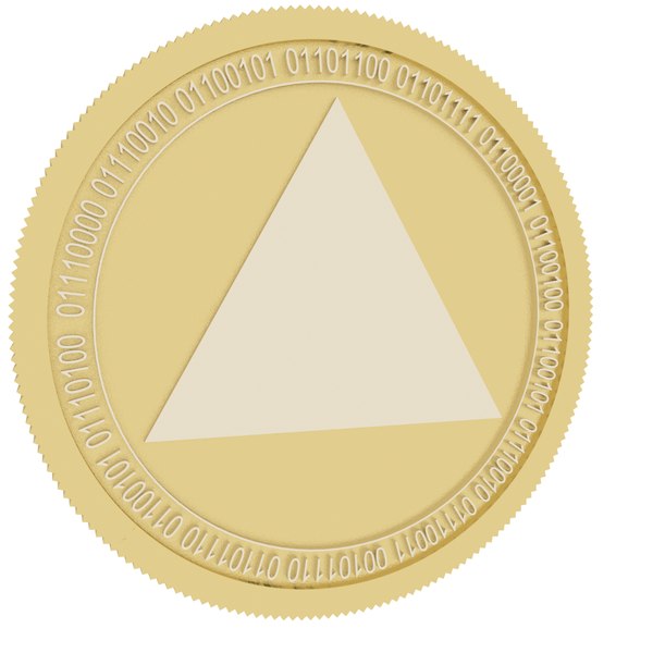 triangles gold coin 3D model