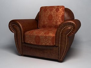 Classic style leather armchair