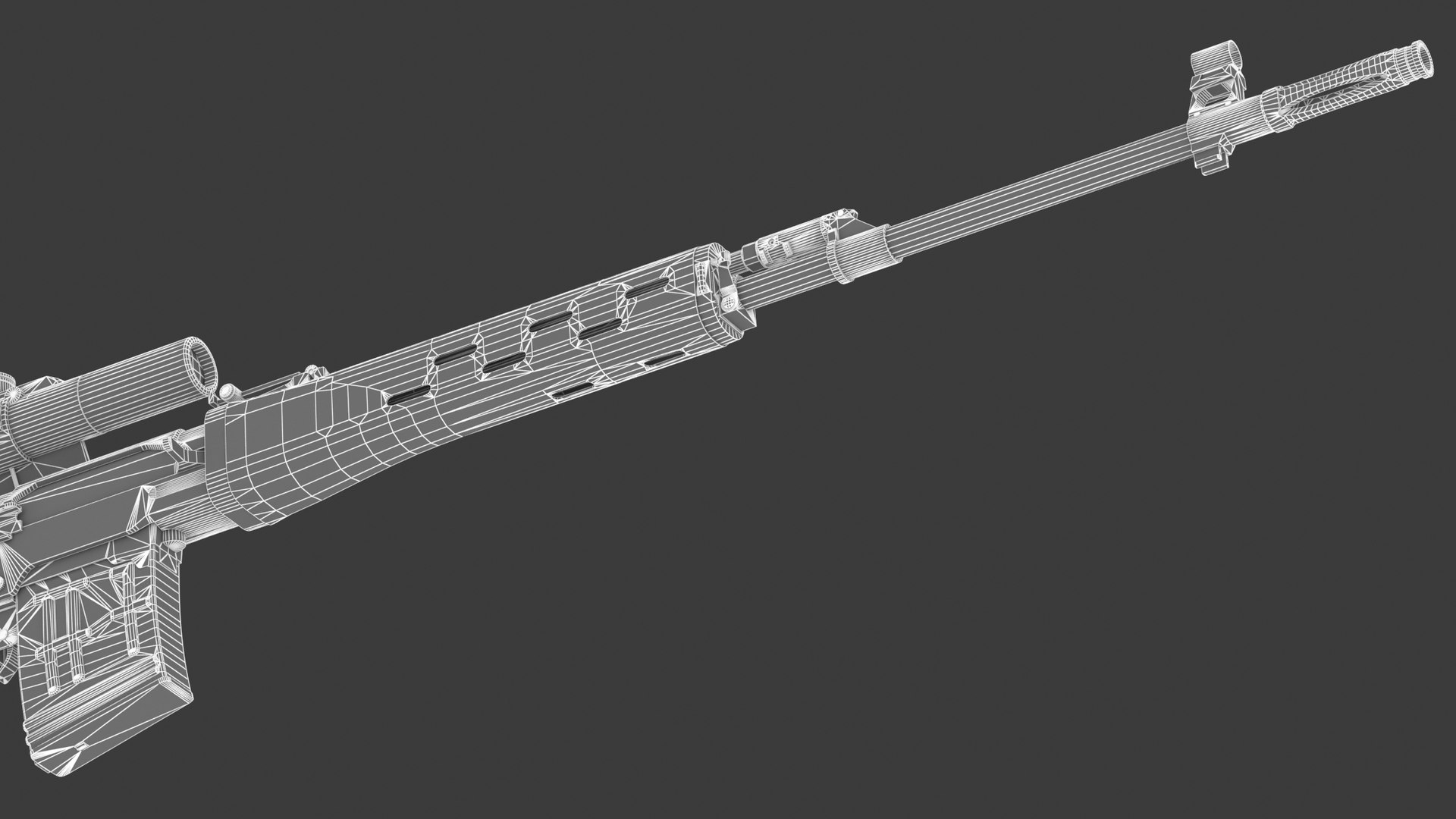 Dragunov Sniper Rifle Low Poly Realistic 3D - TurboSquid 1901737