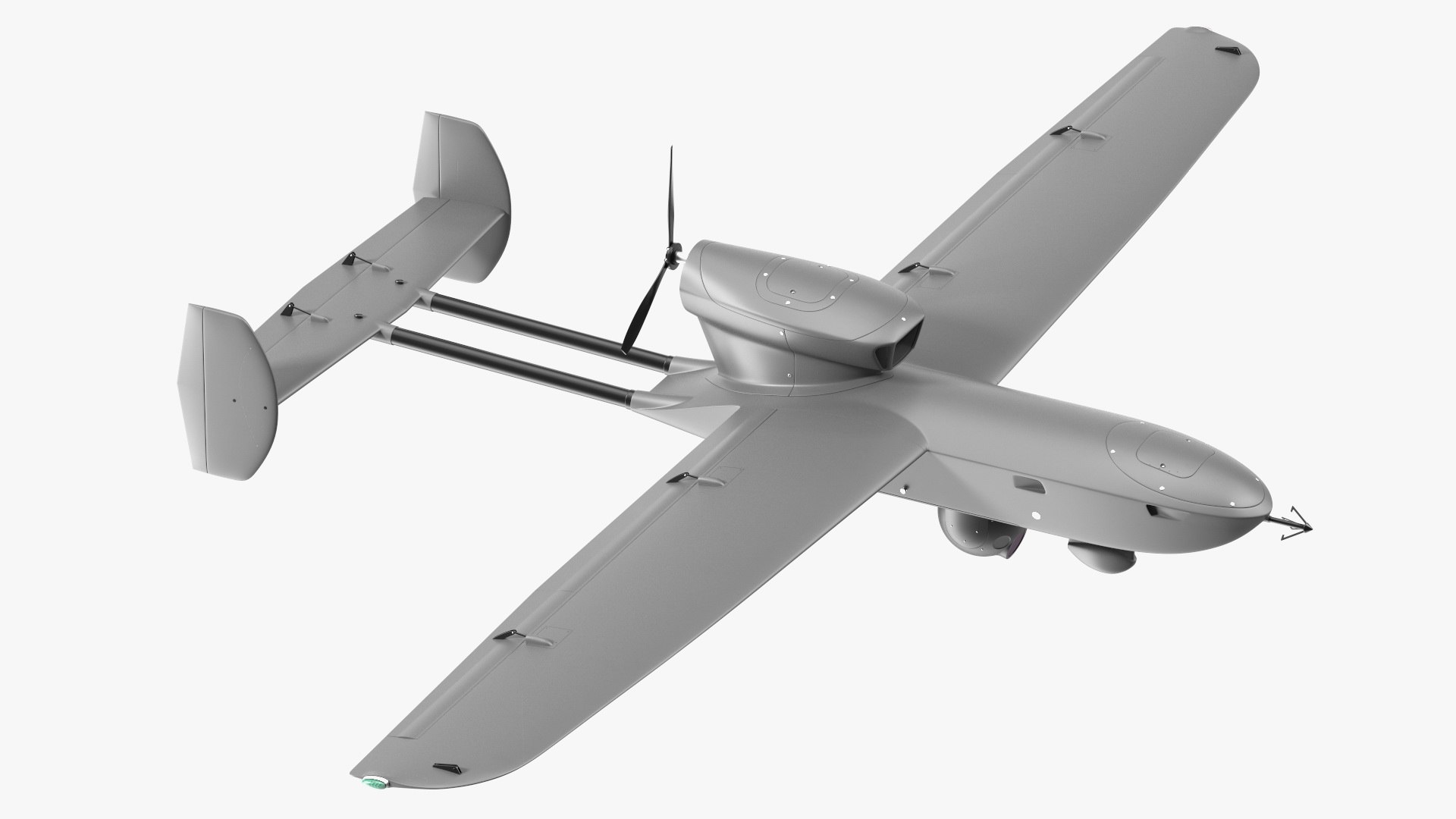 Fixed-wing Surveillance Drone Grey 3D model - TurboSquid 2159252