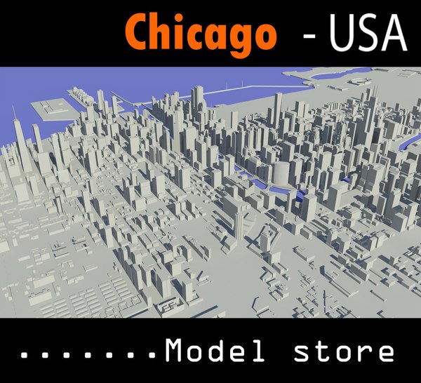 3d cityscape chicago