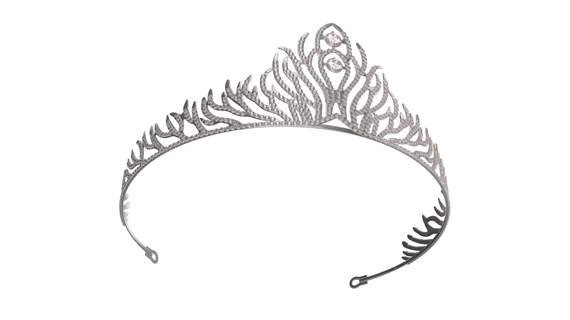 Silver Wedding Diadem 3D model preview