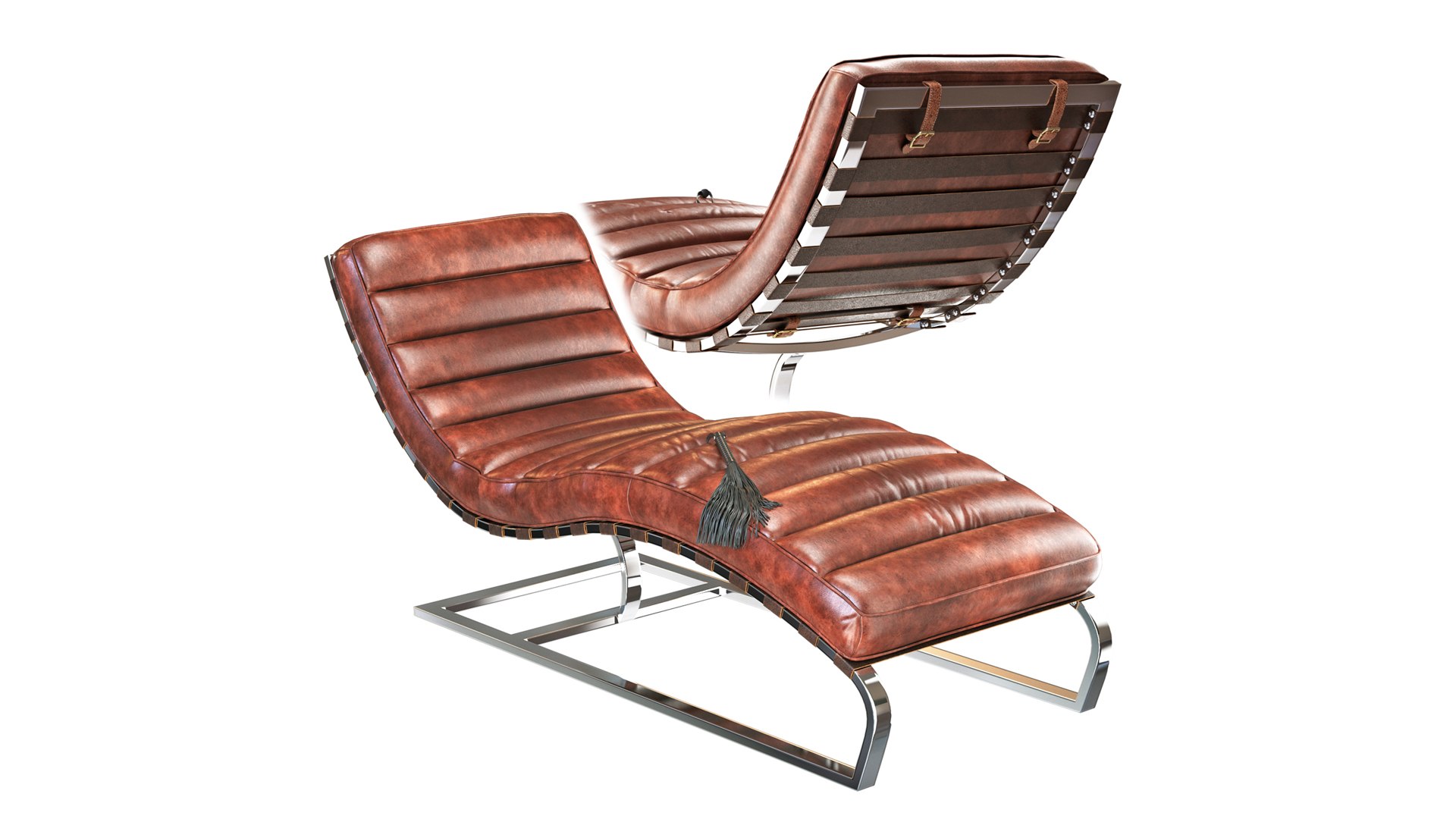 Chaiselongue Modernes Kastanienholz Chrom 3D-Modell - TurboSquid 2155057