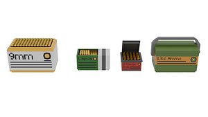 3D Crates Ammo Box model