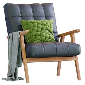 3D model Arkin Leather Frame Accent Chair