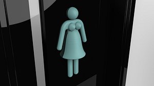 3D model toilet sign