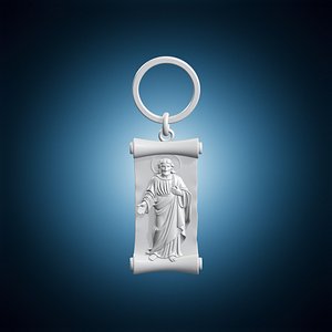 Saint Jude Scroll Keychain 3D Printable 3D model