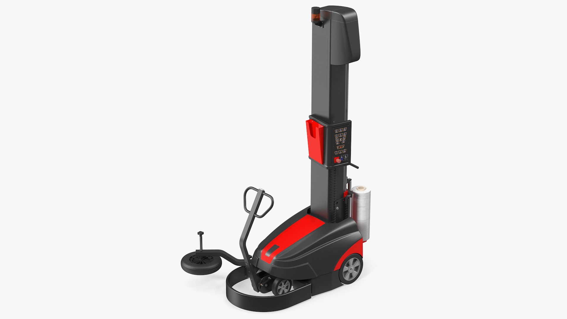 Mobile Pallet Stretch Wrapping Robot Rigged 3D model preview