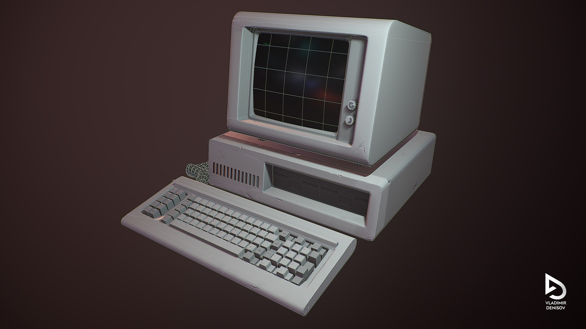 Low-poly Personal Computer Ibm 3D Model - TurboSquid 1714895
