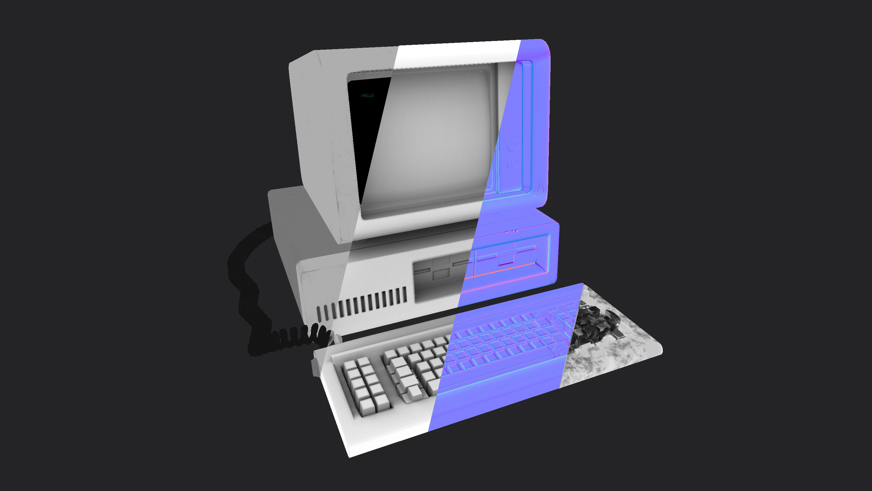 Low-poly personal computer ibm 3D model - TurboSquid 1714895
