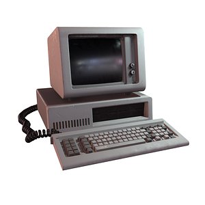 Low-poly personal computer ibm 3D